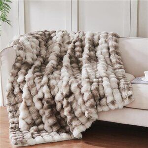 Faux Fur Throw Blanket Sherpa Plush Cozy Warm Fuzzy Blanket Couch Bedroom